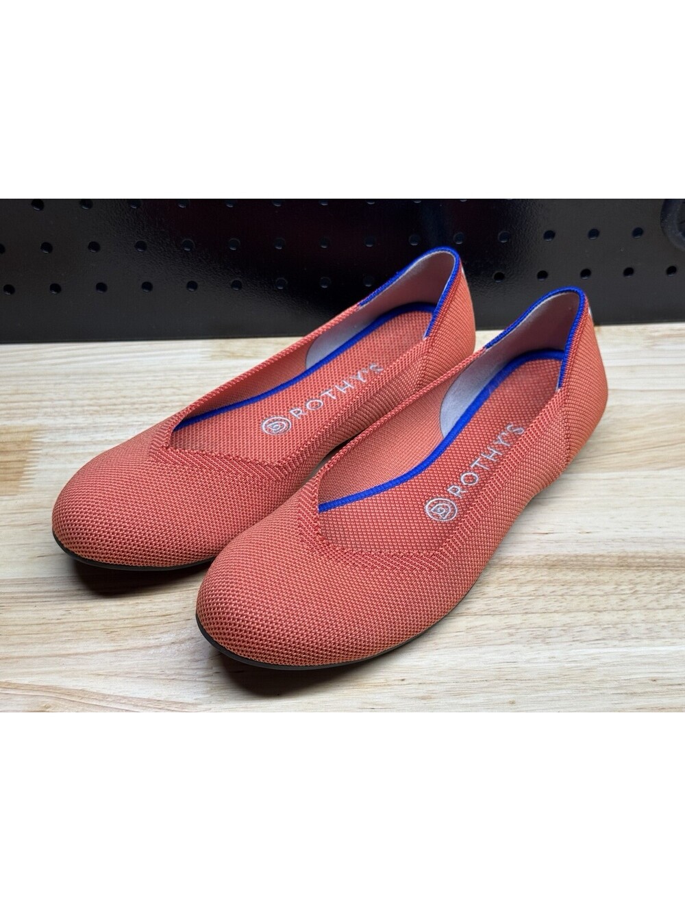 Rothy's Persimmon Marina Heel Stripe Round Toe Flats Shoe Women’s Size 8.5